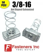 (#4121G) P1008 3/8-16 Hot Dip Galvanized Spring Nuts for Unistrut Channel 50/BOX