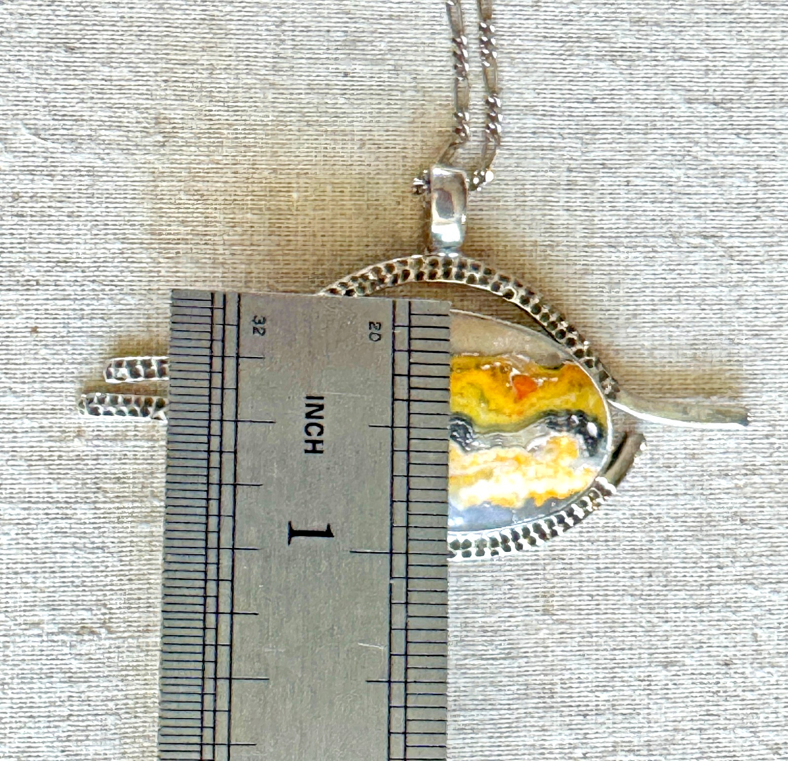 Bumblebee Jasper 925 Silver Statement Pendant Nec… - image 11