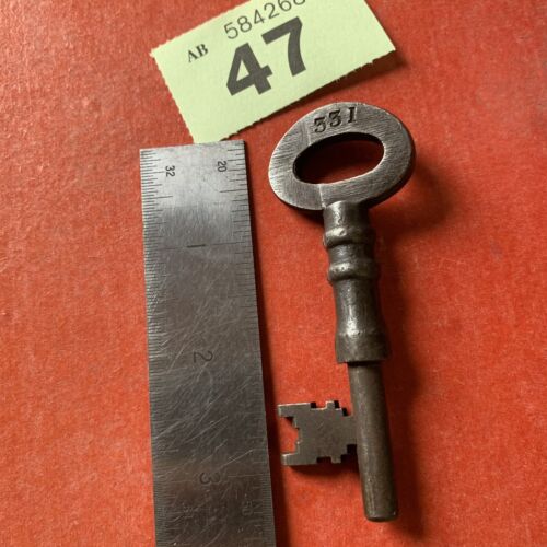 Antique English Hospital Asylum Door Key Female Attendant 331 Victorian Old - Picture 3 of 4