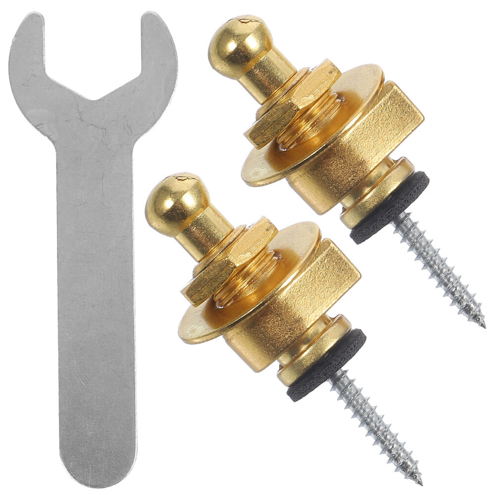 2 Pcs Guitar End Pins Strap Locks for Acoustic Electric Button Bass