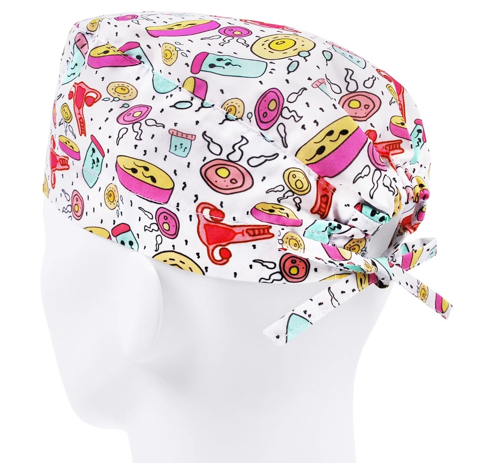 Scrub caps for men, scrub hats, surgical hat, nurse cap uterus, OB GYN scrub cap - Image 2 of 3