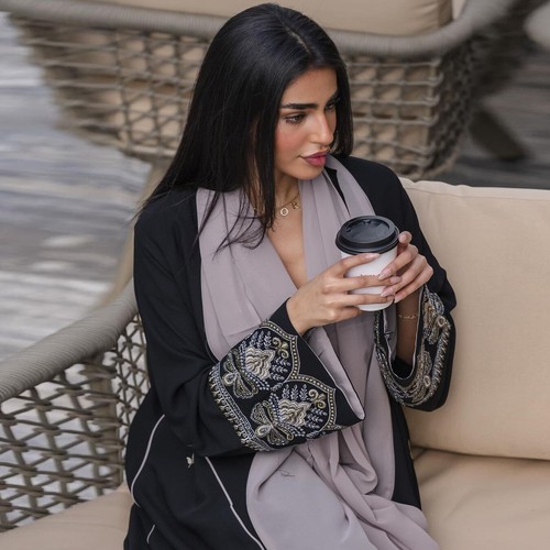 Dubai Ricamo Kimono Aperto Donna Cardigan Abito Caftano Abaya Abito Tacchino Arabo - Foto 20 di 28