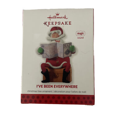 Hallmark Christmas Ornament Santa Map I've Been Everywhere Magic Sound Works