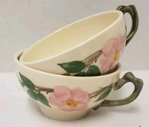  Vintage FRANCISCAN Desert Rose COFFEE CUPS  SET(S) of 2  USA 