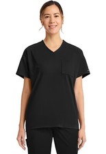 Cherokee Achieve Women's 3-Pocket V-Neck Tunic Top CK863 BLKN Black Free Ship