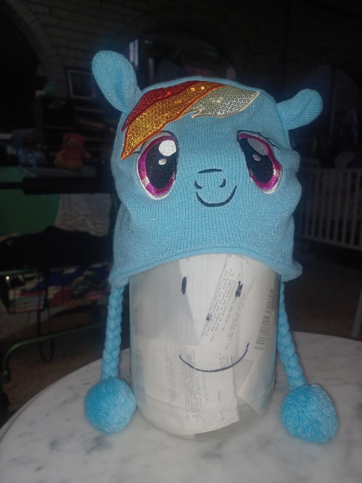 Berretto My Little Pony blu con faccia di cavallo