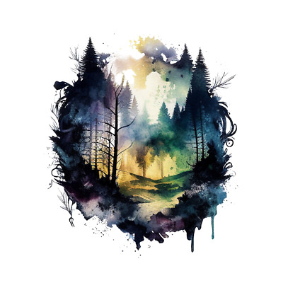 9x car sticker mystical forest tuning car rear window 9x9 cm