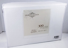 Pointehaven 300 Thread Count Printed 100 Cotton Duvet Set Sz Full/Queen