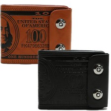 Mens 100 Pattern Wallet Leather Bifold Clutch Safe Pocket Card Holder Money Bag