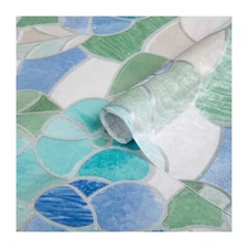 d-c-fix 346-0213  17" x 78" Roll, Stained Glass Blue Green