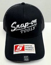 NEW Snap On Tools Hat Baseball Cap Black White Embroidered Vintage Style Logo