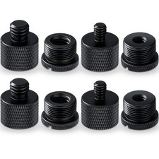 Moxweyeni 8pcs Mic Stand Adapter Screw Thread for Microphone, Black