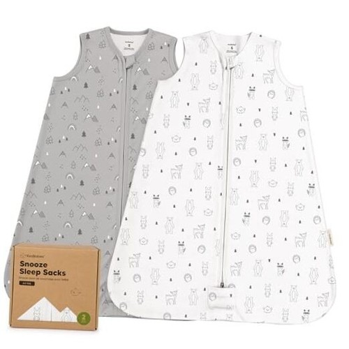 2-Pack Baby Sleep Sacks, Zipper Wearable Blanket - 0.5TOG Organic Cotton,