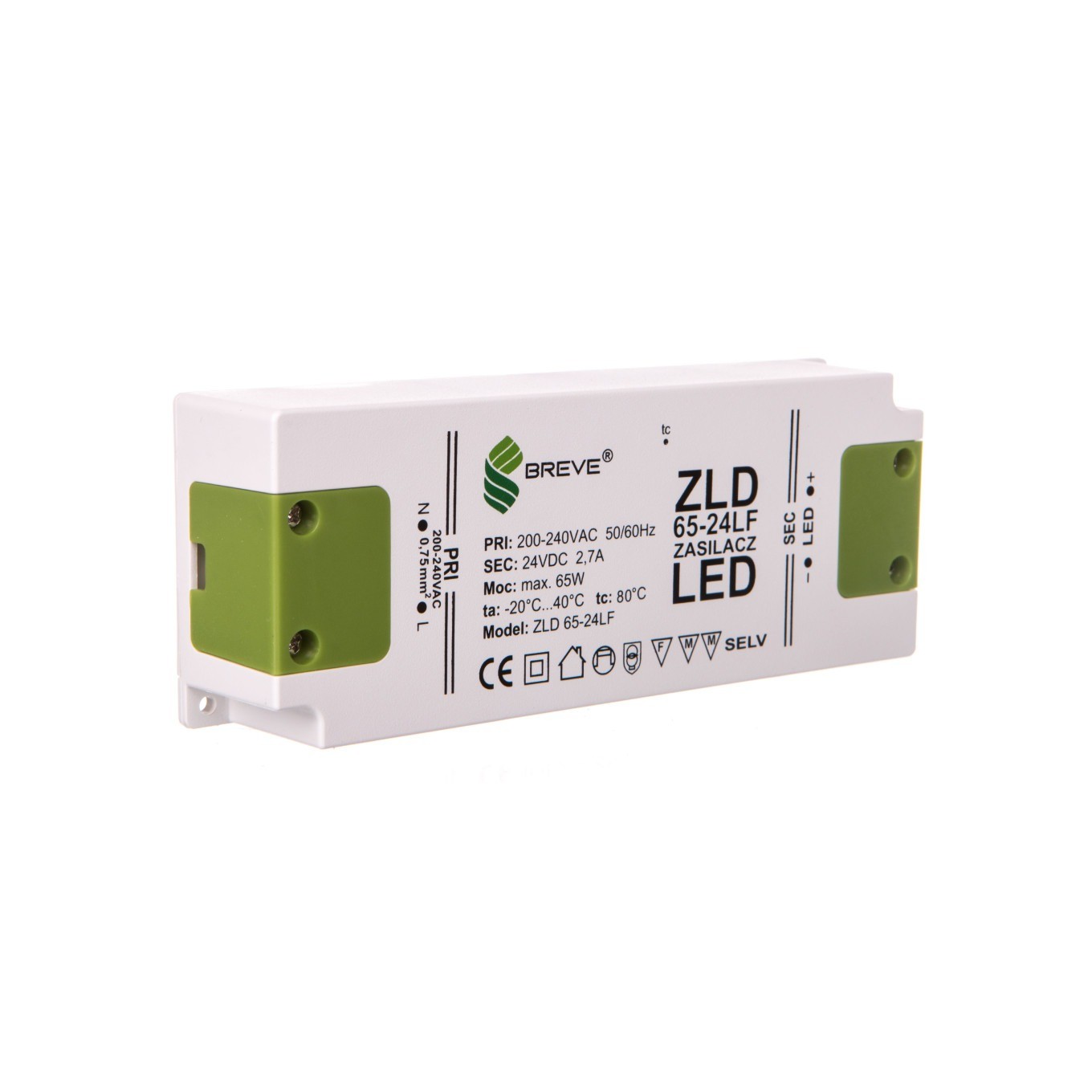 24V DC 65W ZLD 65-24LF LED Power Supply 2.7A 19724-9013