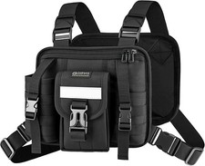 Sports Chest Pack for Men Women, Running Vest Bag Reflective Gear, Tactical Vest