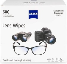 ZEISS Lens Cleaning Wipes 600 Count Pre-Moistened Streak-Free Eyeglass Cleaner