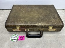 Vintage COACH Briefcase Brown Leather Hard-Sided Brass Combo Locks Distressed