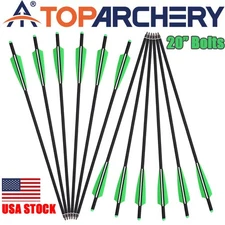 20" Carbon Crossbow Bolts Arrow Archery Shooting Hunting Target Practice 12PCS