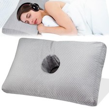 Ear Piercing Pillow for Side Sleepers with a Big Hole, Adjustable Height Ear ...