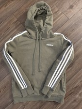 Adidas Kids 3-Stripe Olive Green Hoodie Youth Kids Large EUC