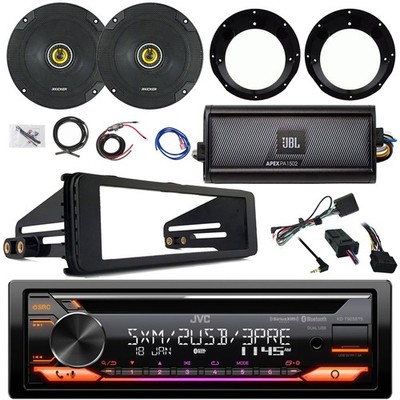 JVC KD-T925BTS CD Stereo Receiver, Amp, 2x 6.5'' 300W Speaker, Harley Accessories