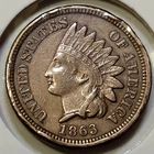 1863 CN Indian Head Cent - XF Details: Rim Bumps