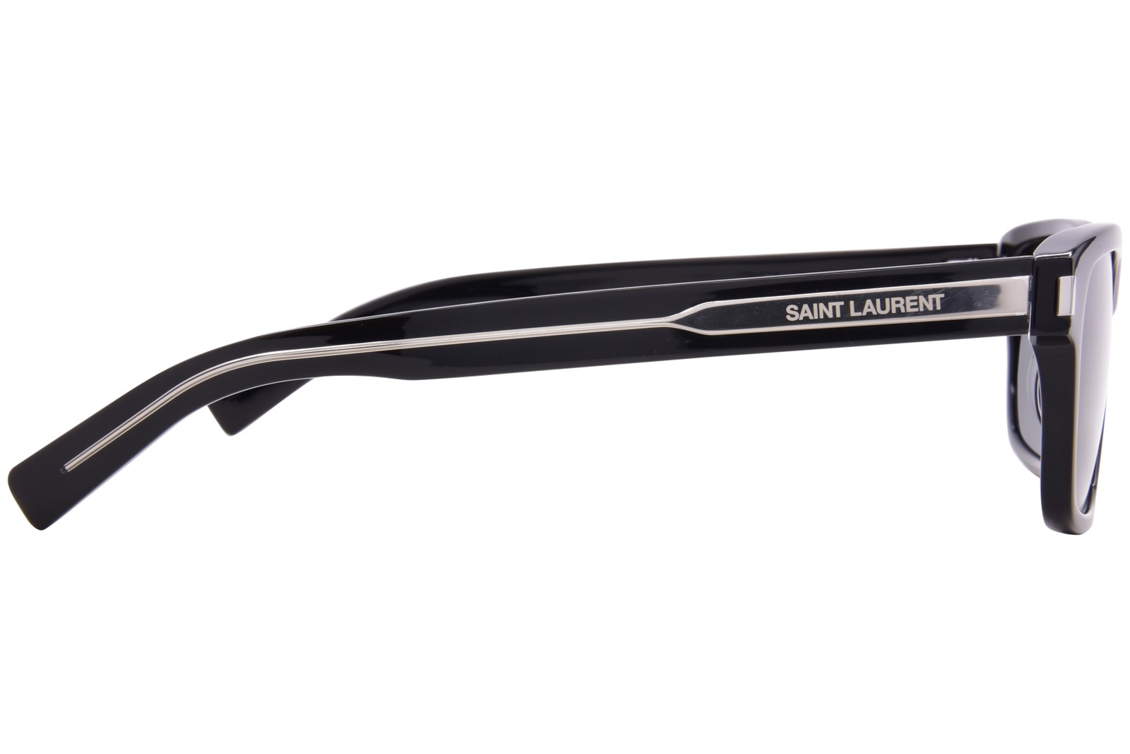 Saint Laurent SL 662 001 Occhiali da Sole Uomo Nero Nero Forma Rettangolare 57mm