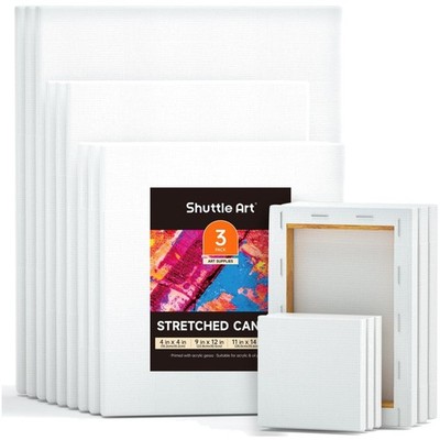 Leinwand Set 15 Stück Keilrahmen 10x10 13x18 20x25 23x30 28x36cm Baumwolle Malen