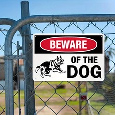 Beware of Dog Warning Safety Notice Board Tin Metal Signs Home D cor 8x12