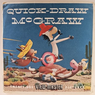 Vintage 1961 Quick Draw McGraw View Master 3 Reel Set & Book Packet B534