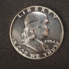 1954 *P* Franklin SILVER Half Dollar *IMPAIRED PROOF * - FREE SHIP! C2663