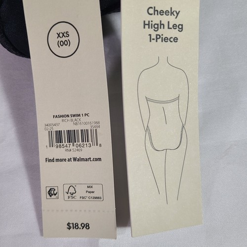 Costume da bagno donna No Boundaries 1 pezzo taglia XXS (00) foderato poliestere spandex - Foto 6 di 10