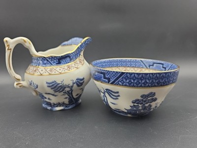 Schöne Royal Doulton Fine China Stände echte alte Weide Milchkännchen Zuckerdose