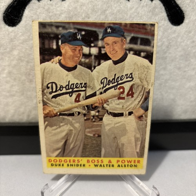 #ad #ad 1958 Topps #314 Dodgers#x27; Boss amp; Power w HOFers Duke Snider Walter Alston $8.00