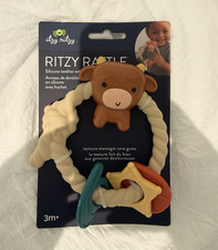 Itzy Ritzy Ritzy Rattle Highland Cow Silicone Teether Spinner Rattle 3m+ KS0125