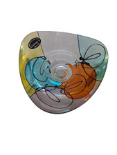 Slovenia M. Draksler Handmade Design Bowl Made of Lead Glass Multicolor