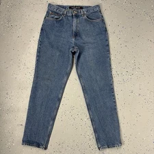 Vintage 90s DKNY Blue Jeans High Waist Tapered Leg 100% Cotton USA 14 33"x 32"