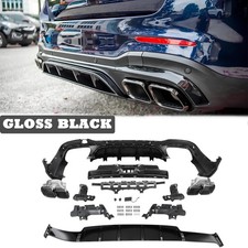 REAR DIFFUSER & TAILPIPE FOR MERCEDES GLC CLASS X253 GLC63 2016-2022 GLOSS BLACK