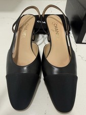 Chanel Black Gograin Slingback size 39 EU