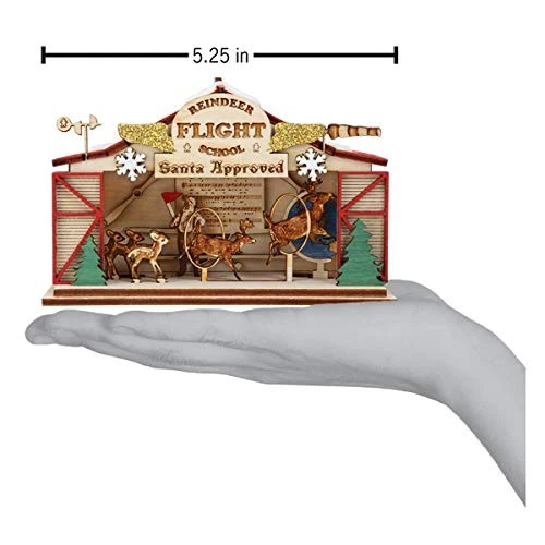 Escuela de vuelo de renos de madera 2020 adorno de Navidad único para árbol de Navidad Foto 4 de 4