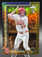 2025 Topps Chrome Gilded Collection Refractor Rookie #13 Thomas Saggese RC #/99