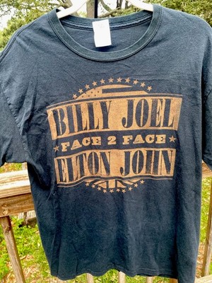Billy Joel Elton John Tshirt L Face to Face Tour 2009 Dates Band Piano Black