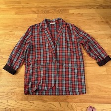 Vintage Streetwear Medium Plaid Blazer Jacket Made in USA Red Green Punk Goth