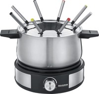 Fondue Crepes Kombi Edelstahl 1,4L 1500W Elektro 8 Gabeln Schwarz Fo 2471