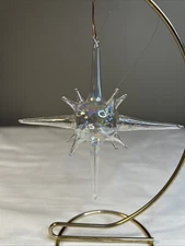 Vintage MCM Silvestri Blown Glass Snowflake Sputnik Starburst Ornament