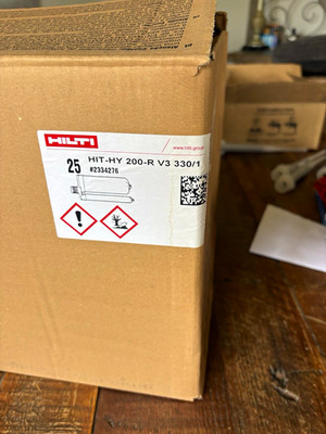 Hilti HIT-HY 200-R V3 330/1 Epoxy Adhesive MPN 2334276 Exp 2027/03/31 case of 25