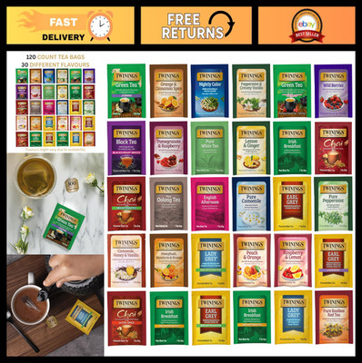 Assorted Tea Bags Sampler Pack - 120 Count, 30 Flavors for Tea Lovers, Gifts for