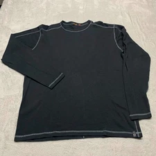 AGAVE Denim Long Sleeve Pullover Thermal Knit Shirt Mens L Black High Camp