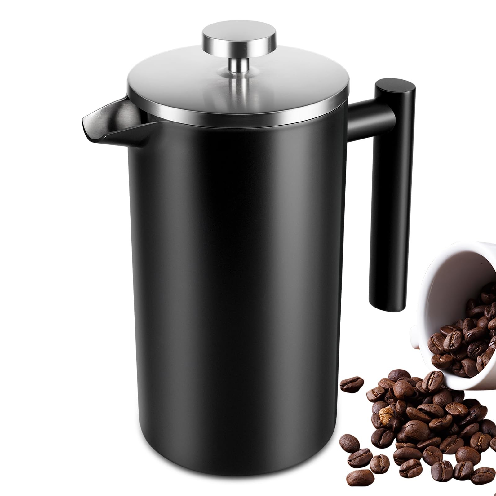 34 OZ Large French Press, Premium Stainless Steel Sturdy Ins
