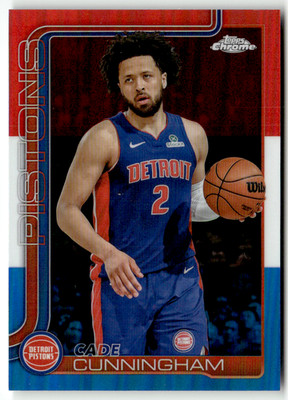 Topps  Chrome NBA  2025  No. 88  Cade Cunningham  Red White Blue Refractor